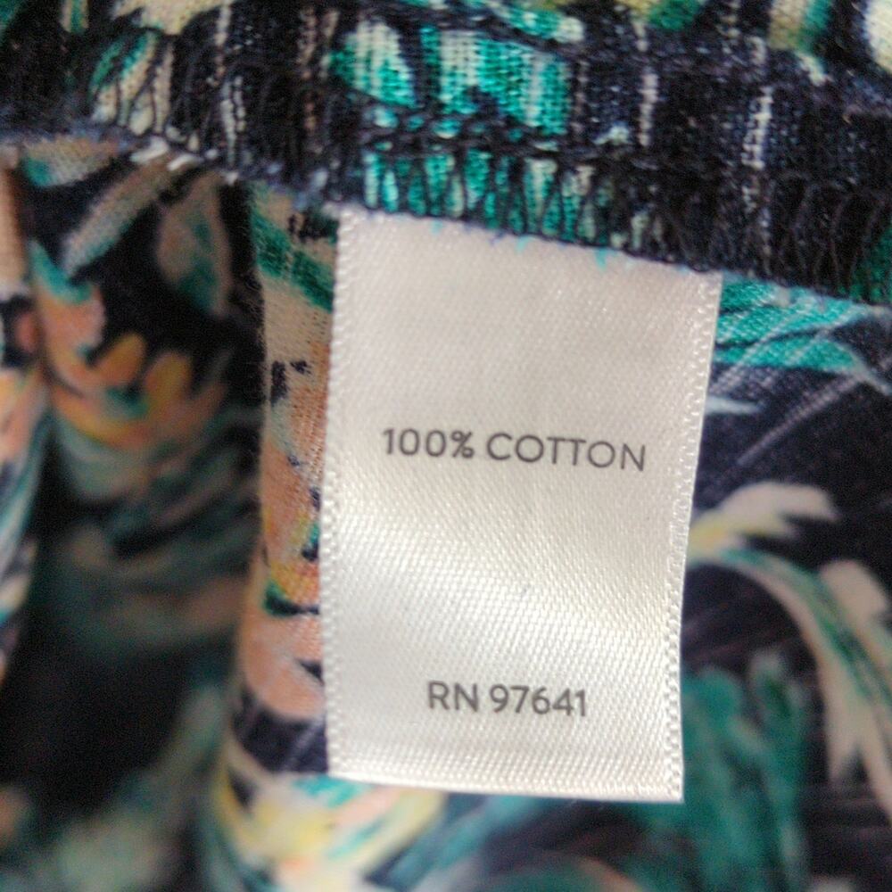 J Jill Dress Womens S Petite Blue Floral Cotton Exotic Gardens Pockets V Neck View 3